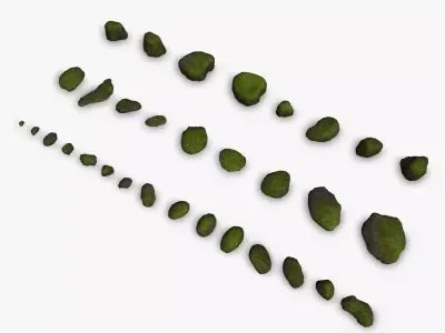 Assorted Rocks - Moss Low-poly 3D model