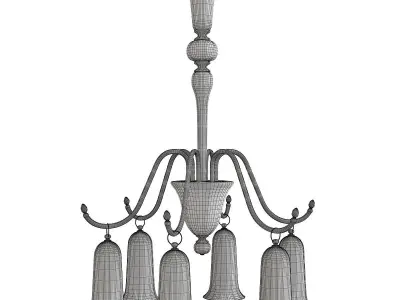 Murano Blown Glass Straw Colored Chandelier Low-poly 3D model