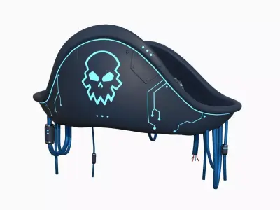 Cyberpunk Pirate Hat A06 - Character Design Low-poly 3D model