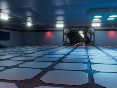 Modular Sci Fi Lab - Game Ready - PBR Low-poly 3D model