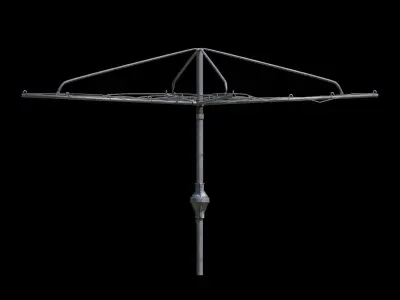 Clothesline patio umbrellas 3D model