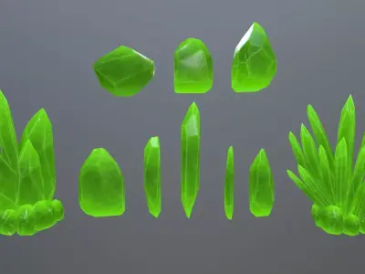 Crystal Set Low-poly 3D model