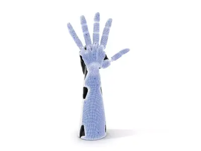 Futuristic Robotic Hand Model Pack with Articulated Joints Low-poly 3D model