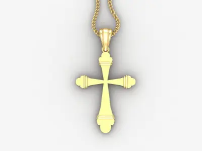 Light Gold 18K Cross Pendant 2CP073 3D print model