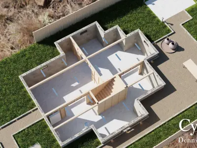 Modular Classic Style American House 7 Low-poly 3D model