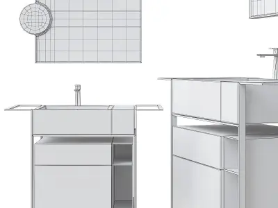 Washbasins Furniture 3d model Low-poly 3D model