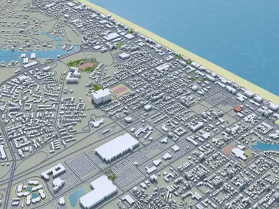Virginia Beach Virginia USA 60km Low-poly 3D model