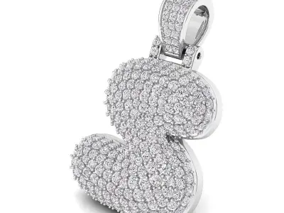 Bubble S Initial Pendant 3D print model