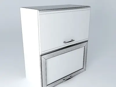 Cabinets wooden cabinet with glass door Free 3D model