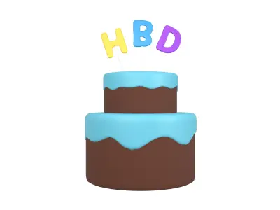 Birthday Cake v1 004 Low-poly 3D model