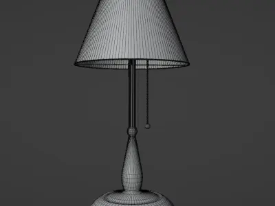 BedsideLamp01 gold table lamp with shade Free low-poly 3D model