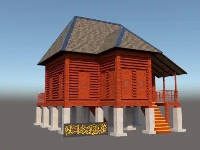 BRUNEI TRADITIONAL HOUSE Free 3D print model