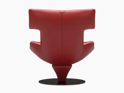 Modern Leather Stylish Lounge Chair 3D model