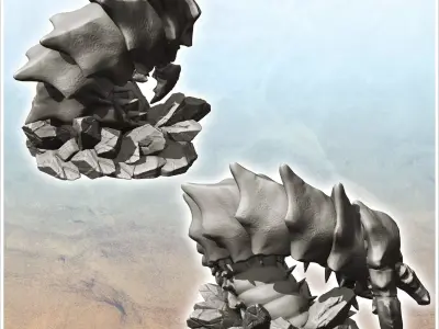 Alien creature coming out of the ground 34 - Future Sci-Fi SF Po 3D print model