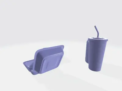 Fast Food Menu Packagings 3D Vizualisation Take Away High Poly 3D model