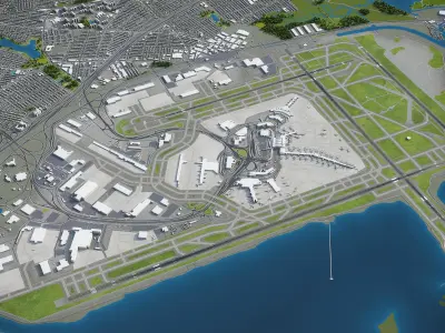 New York - John F Kennedy International Airport - JFK Low-poly 3D model