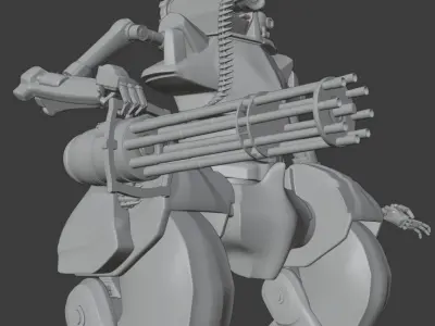 Gatling Mech Low-poly 3D model