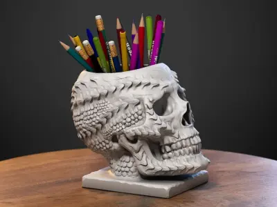 Skull dragon Headphone Stand Cyborg skull dragon Headset  3D print model