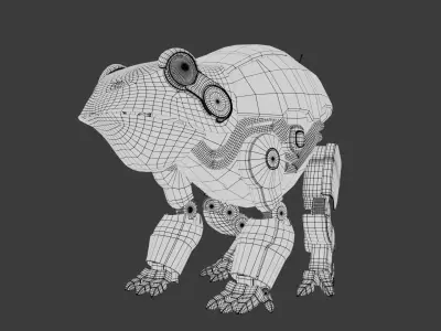 Robot Frog Mech Game Ready SciFi PBR Character 135k Tris Low-poly 3D model