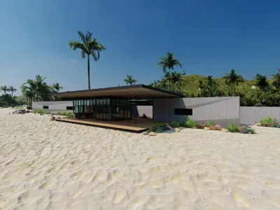 Beach Casa Scene-villa-modern house 3D model shop