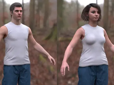  Man and Woman in Sport Outfit 1 