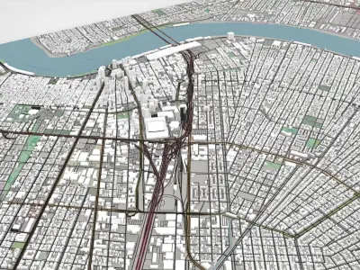 Cityscape New Orleans Louisiana United States 3D model