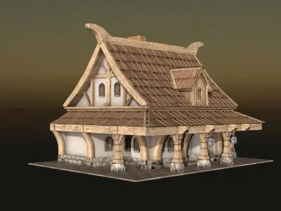 Medieval house 3D model 10