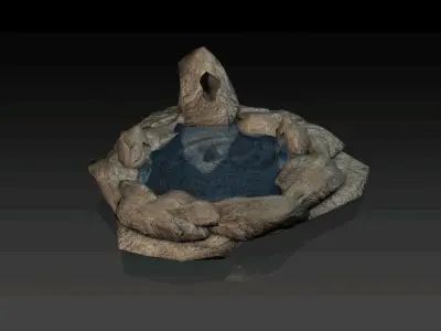 Natural spring water Low-poly 3D model