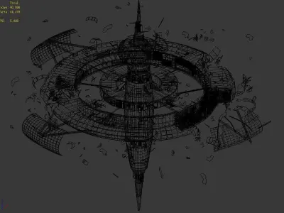 Satellite debris 03 3D model
