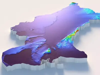 Turkmenistan Terrain Country 3D model