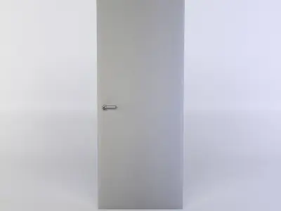 Door wooden with glass panels Low-poly 3D model