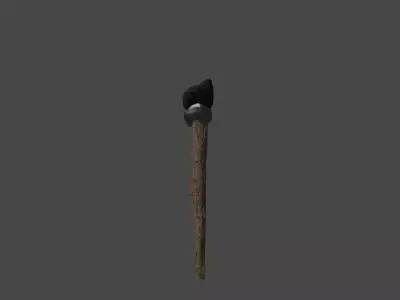 LowPoly 3D Torch wooden stick Low-poly 3D model