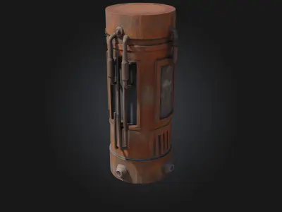 Rusty Stasis Chamber  A Forgotten Capsule from a Dystopian Past 3D model