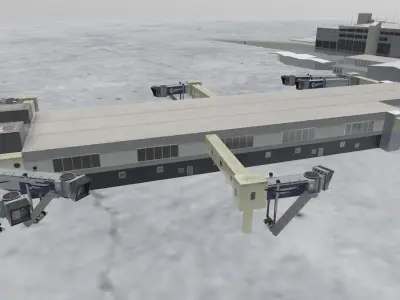 EGCC Terminal 1 Low-poly 3D model