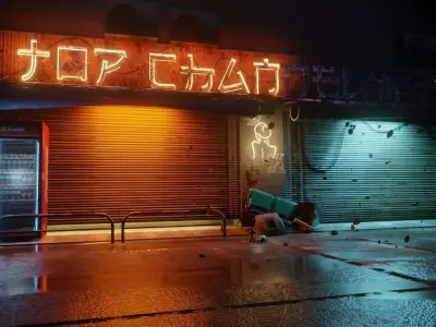 cyber punk street 3D model