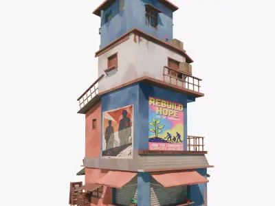 Semi-realistic Stylized House 03 Low-poly 3D model