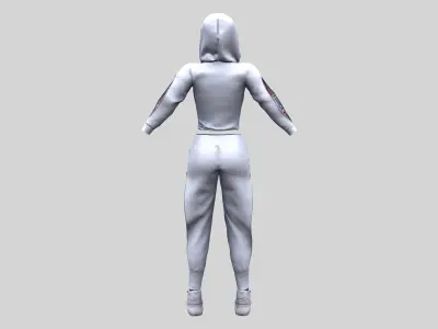 Female Hip-Hop Sports Outfit Low-poly 3D model