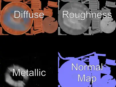 Round Industrial Drum Model Pack  High Quality Asset Low-poly 3D model