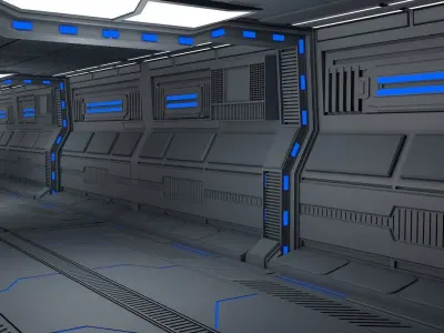 Sci Fi Corridor 3D model 84