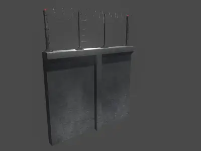 Modular Fence Pack Low-poly 3D model