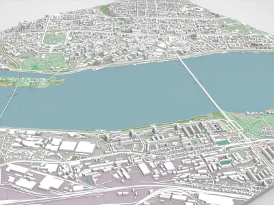 Cityscape Dnipro Ukraine 3D print model