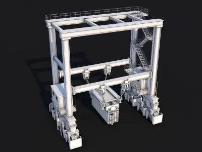 Straddle Carrier Machine Low-poly 3D model