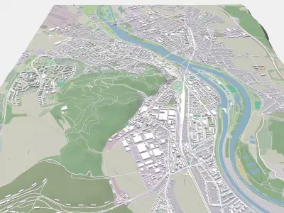 Cityscape Trencin Slovakia 3D model