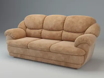 Detailed and Realistic Suede Sofa - Osvald 3D model