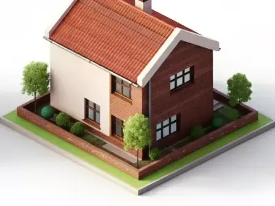 Creative 3D model realistic House Collection Low-poly 3D model