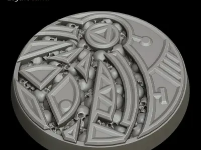 LegendGames Sci-Fi steel and skull bases 40mm round 3D print model