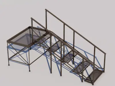 Rooftop Stairs 05 Low-poly 3D model