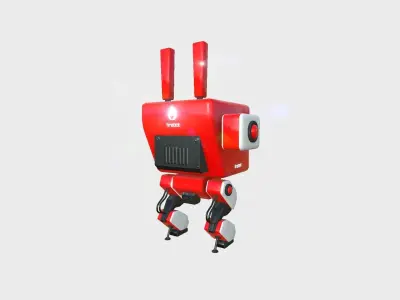 Robot C9 Firebot - Sentinel Character SciFi Design Low-poly 3D model