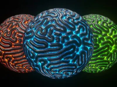 Artificial Brain for Sci-Fi scenes 4K PBR textures Low-poly 3D model