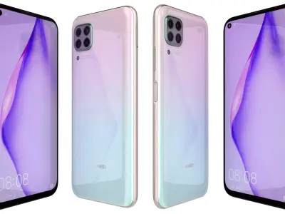 Huawei P40 Lite Light Pink High Poly  3D model